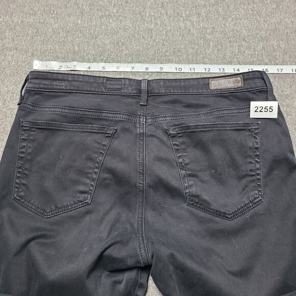 AG Adriano Goldschmied Pants Womens 31R Black Stevie Ankle Slim Straight Leg USA - Picture 9 of 10